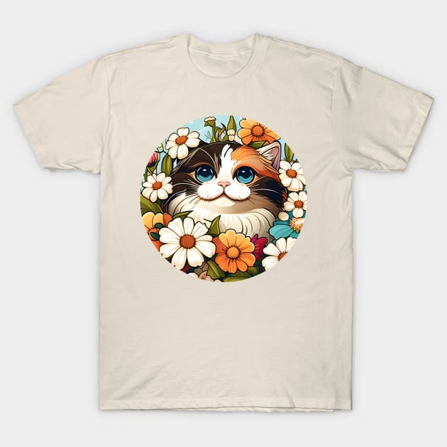 Purrfect Cat Flower - Love Pastel Cat T-Shirt by jordanfaulkner02